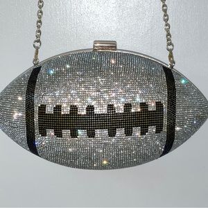 Rhinestone football shaped purse